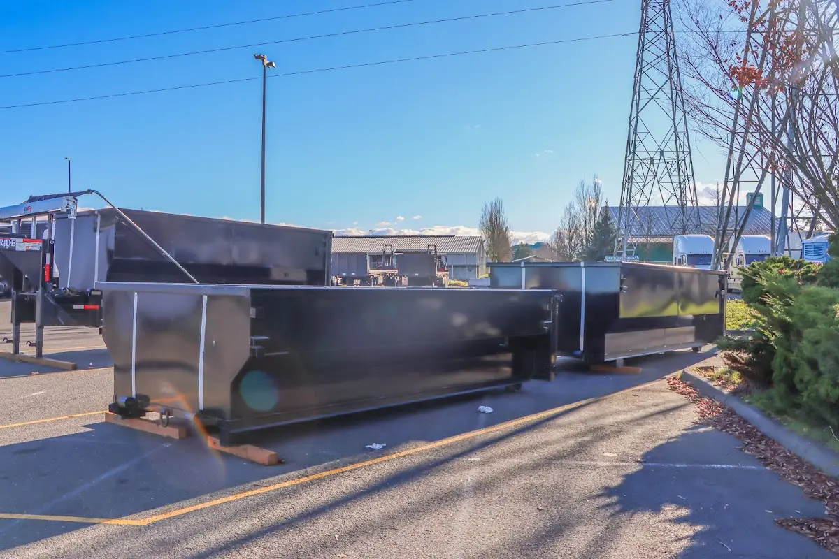 Roll-off dumpster ready for waste disposal at job site for Concrete Dumpster Rental in Alachua